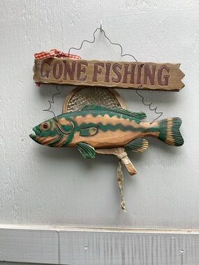Vintage Rustic “Gone Fishing” Sign